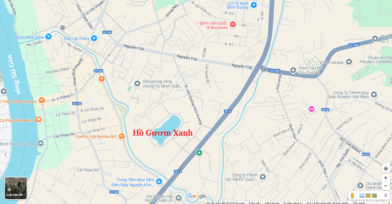 Vị trí dự án Hồ Gươm Xanh tại Thuận An cũ