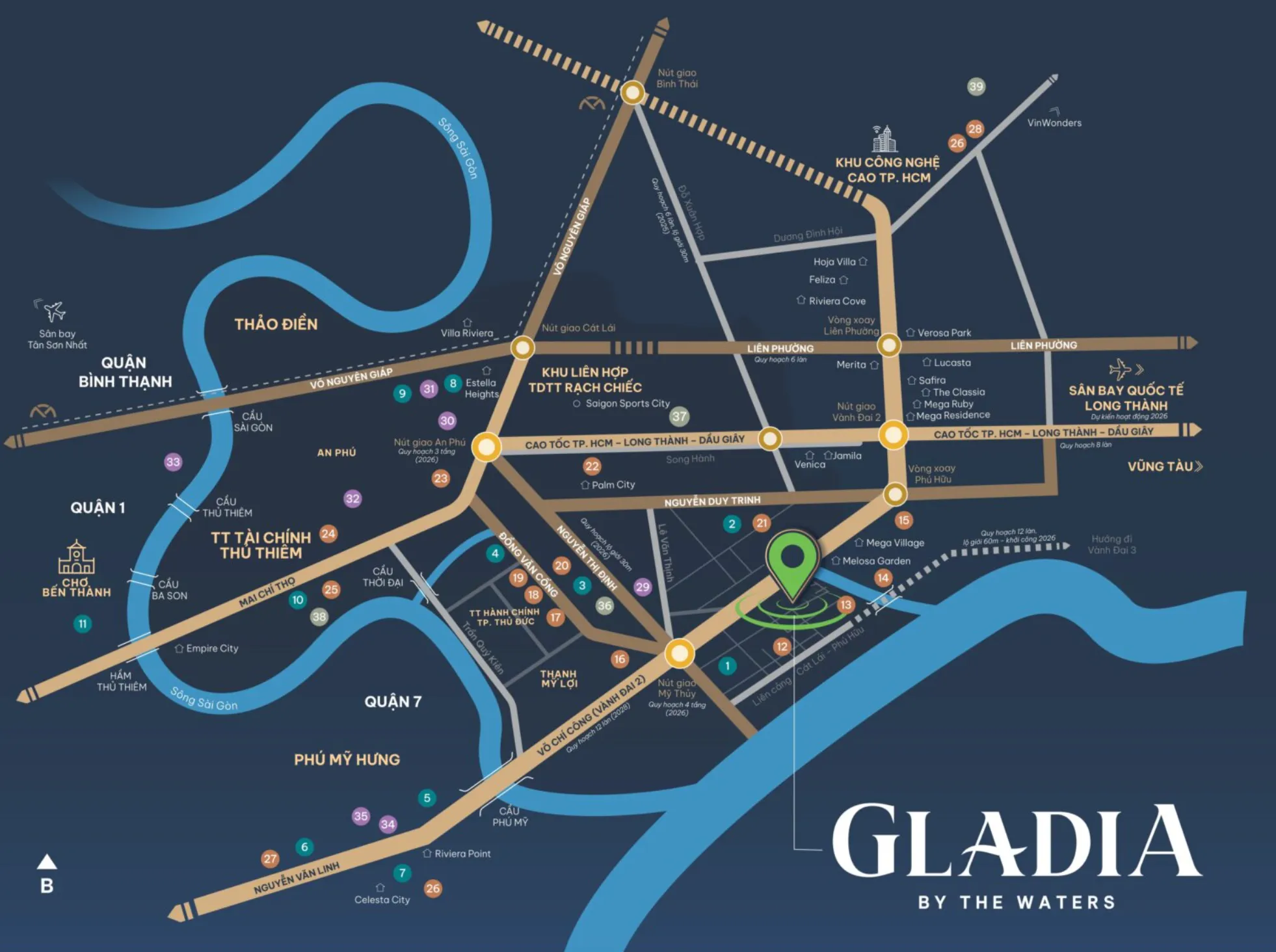 vỊ trí dự án Gladia Heights
