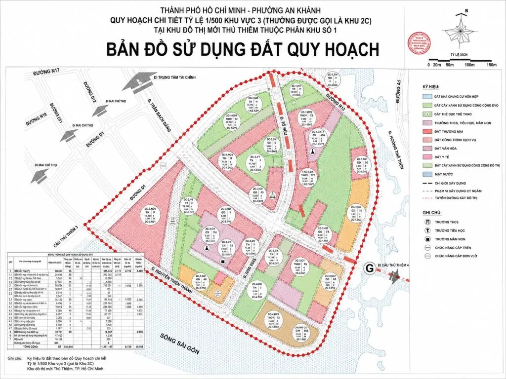 Bản đồ quy hoạch chi tiết tỷ lệ 1/500 khu vực 3 dự án Sun Group Thủ Thiêm