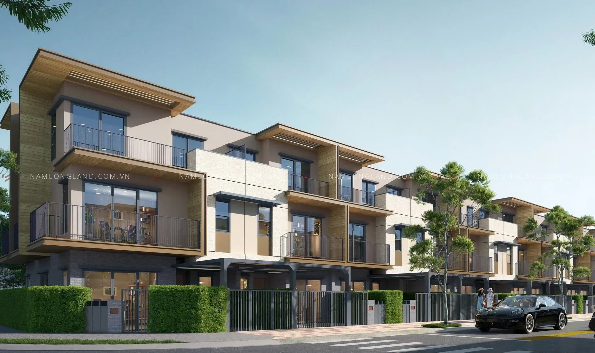 Dãy nhà phố ba tầng thiết kế hiện đại tại khu đô thị Waterpoint gần Nagomi, Bến Lức